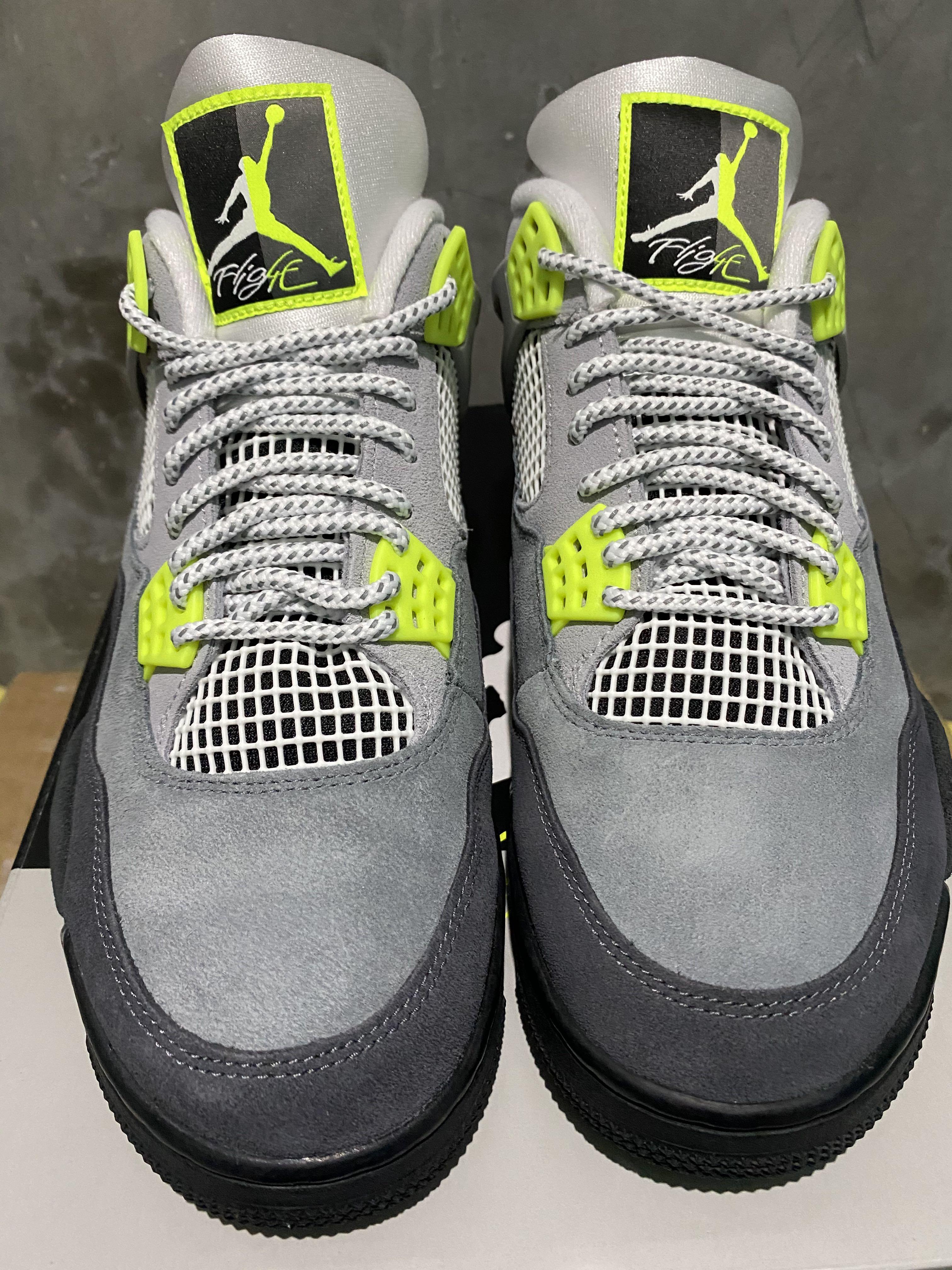 Air Jordan 4 Neon, Men's Fashion, Footwear, Sneakers on Carousell