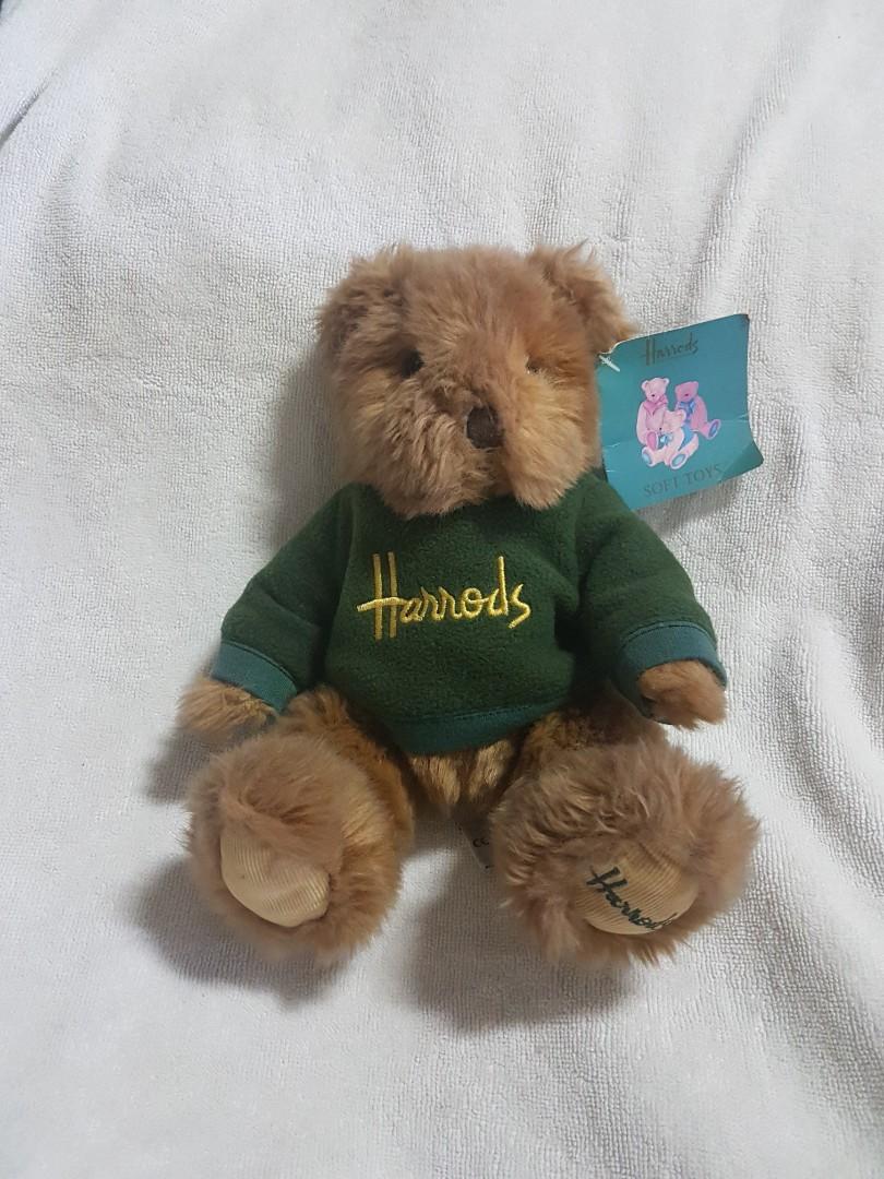Authentic Vintage 1998 Harrods Knights Bridge Classic Teddy Bear in RB SweatShirt Plush Soft Toy