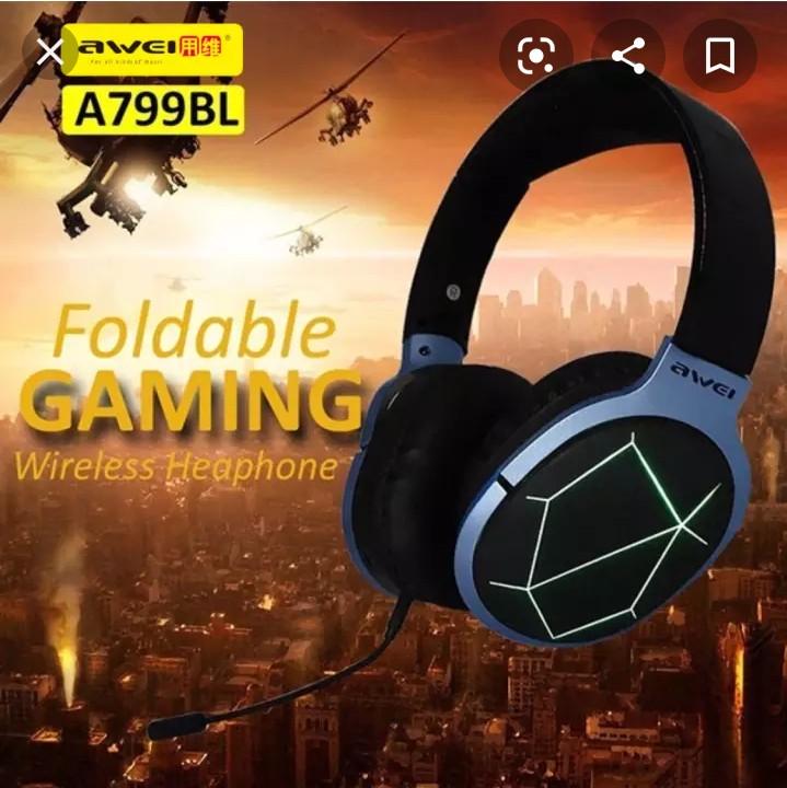 Awei A799BL Foldable Gaming Headphone (Category: Headphones & Headsets) located in Quezon City. Submitted by jmp13 (Listing ID 1031172806, Image 3). Description: Awei A799BL foldable gaming headphone wirless hands free up to 14 hrs working time superior bass sound bnew never been used rfs: this was a gift but not needed thats why i intend to sell php850 for shipping only pm for inquiries.