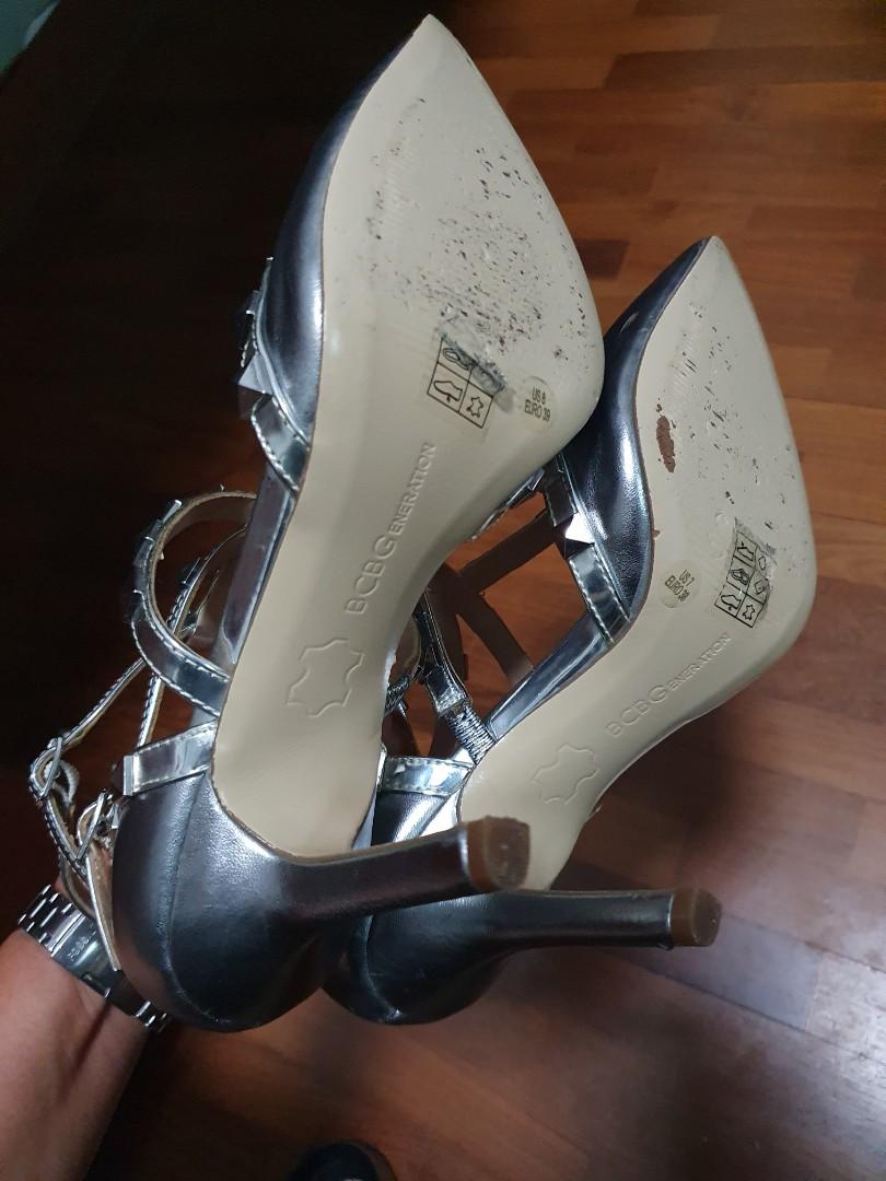 Bcbg silver heels shop