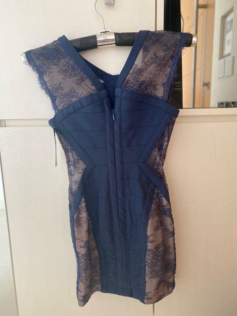Bcbg navy blue top dress