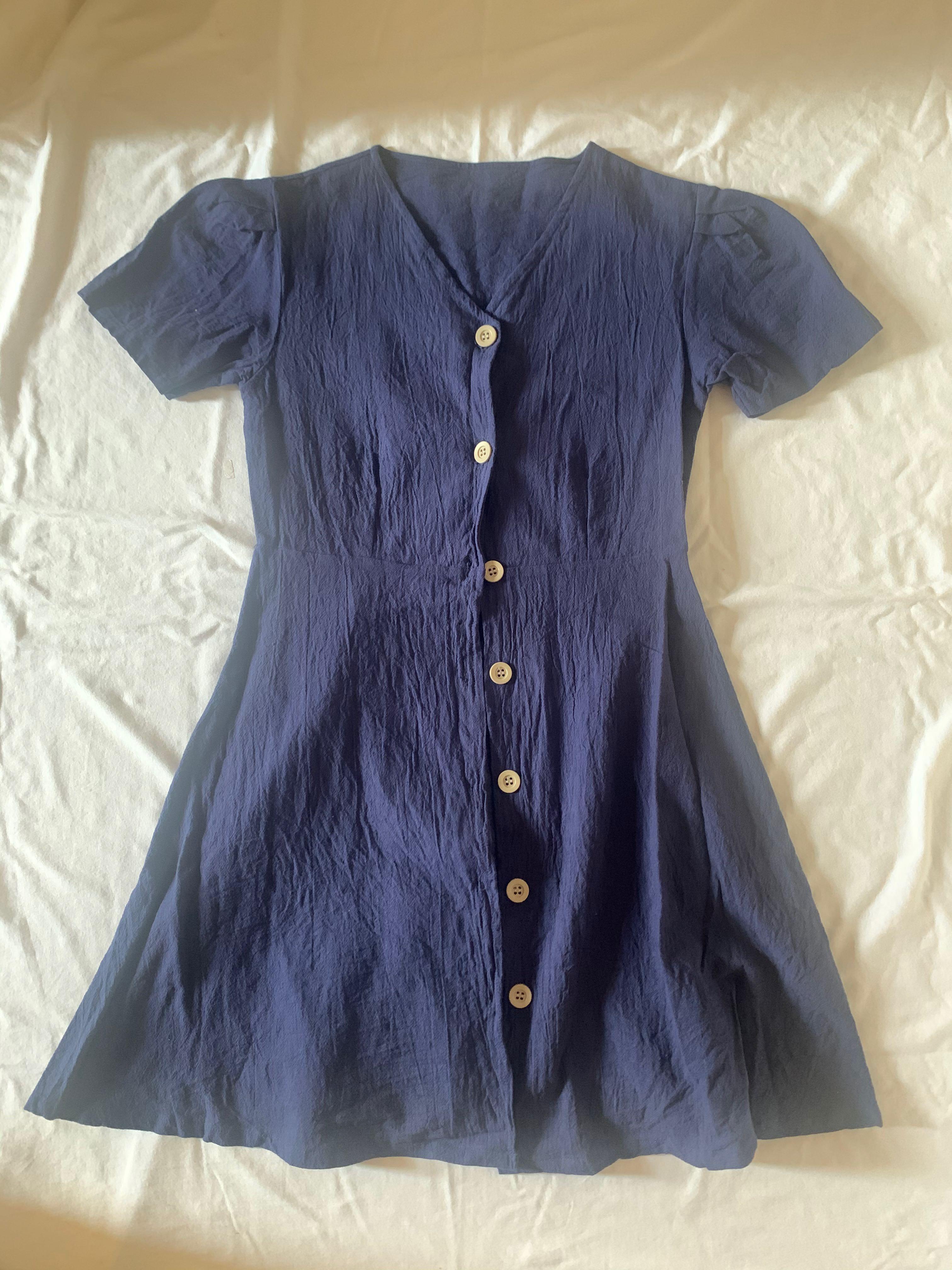 button down skater dress