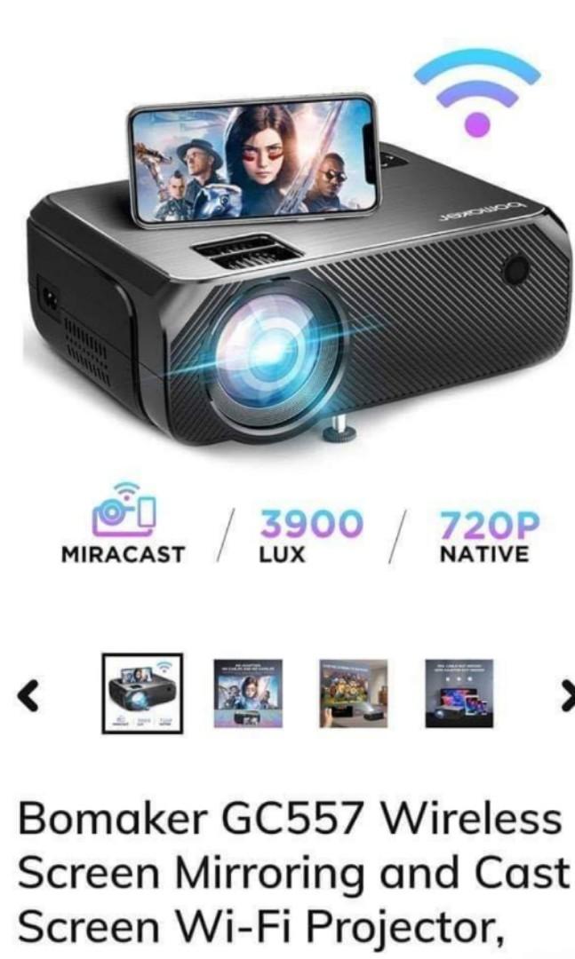 LED Projector Bomaker Native 720P Wireless LED Projector Home