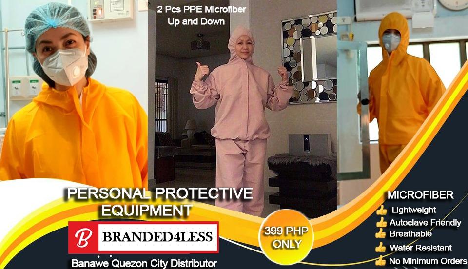 PPE Bunny Suit 2 pcs pieces UP and Down (Category: Jumpsuits) located in Manila. Submitted by branded4less. (Listing ID 1031117110, Image 1). Description: Branded4less featured in DZMM Bunny Suit - Microfiber - Free Size - Lightweight - Breathable - Water Resistant - Autoclave Friendly #ppe #bunnysuit Contact 0 9 7 5 8 8 5 1 3 3 7 - Branded4less would like to thank our frontliners.