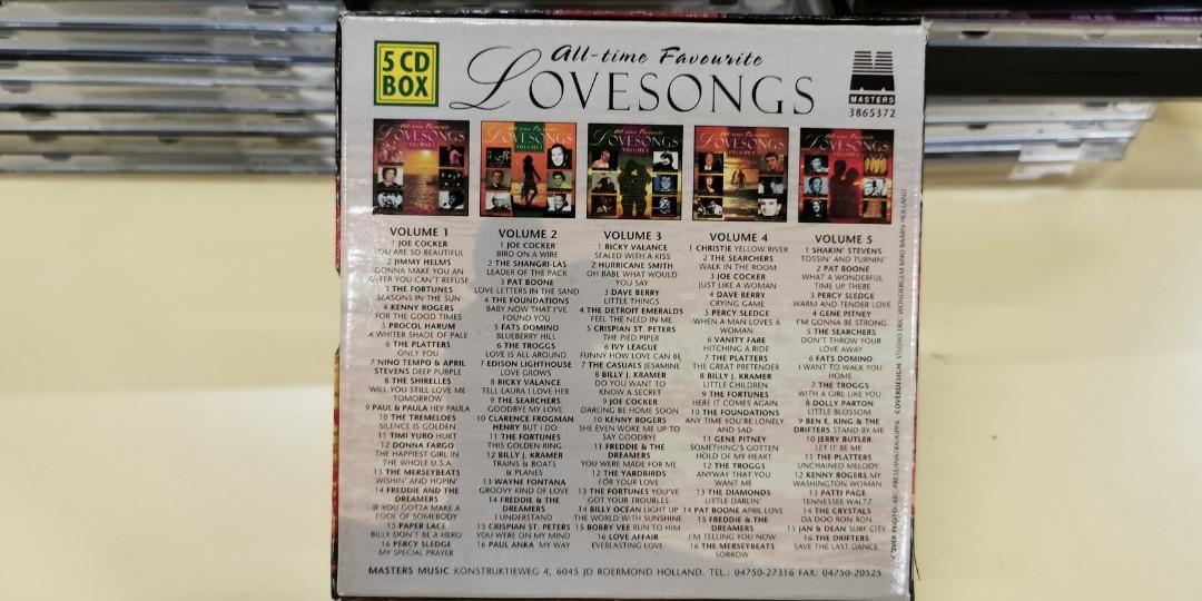(CD) All Time Favourite Love Songs (5cd Box), Hobbies & Toys, Music ...