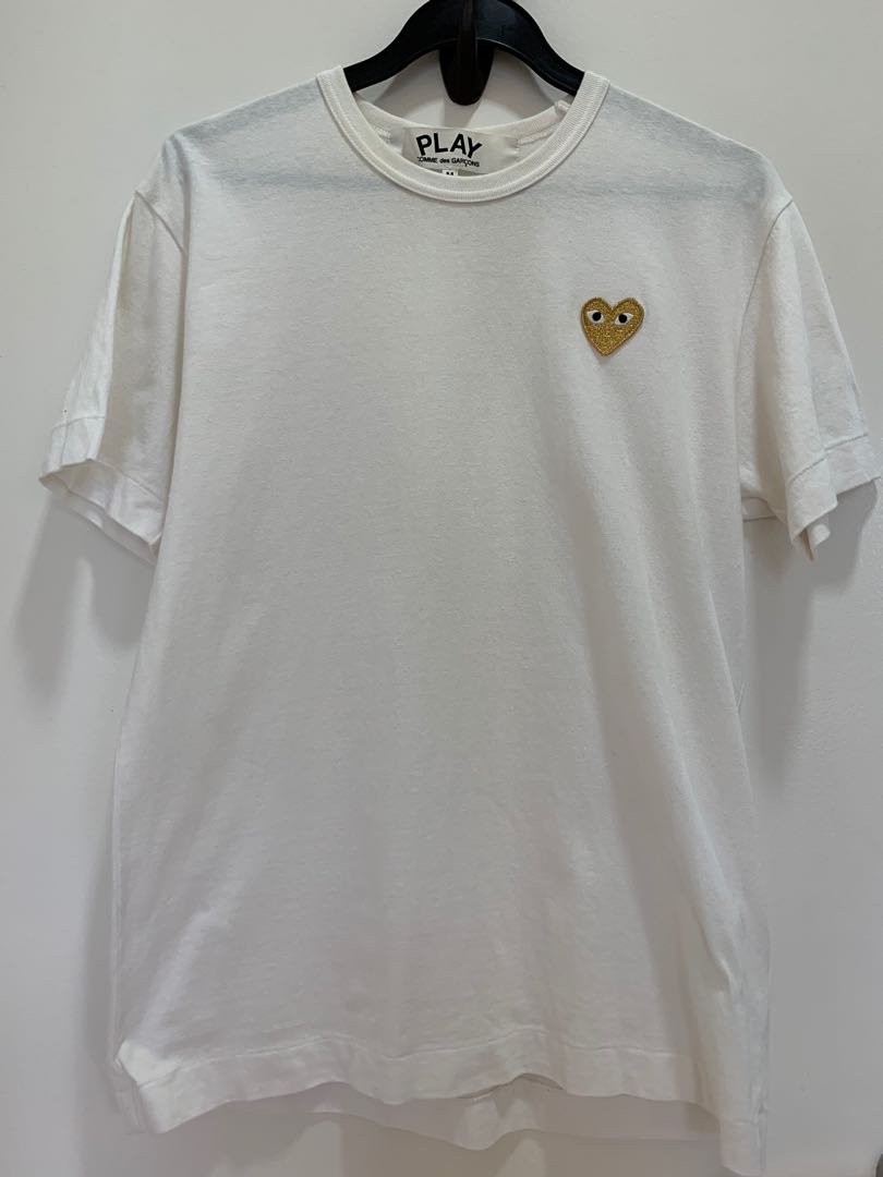 cdg gold heart shirt