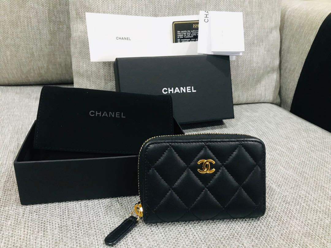 🆕 CHANEL Classic Zipped Coin Purse (Beige with Gold Hardware)