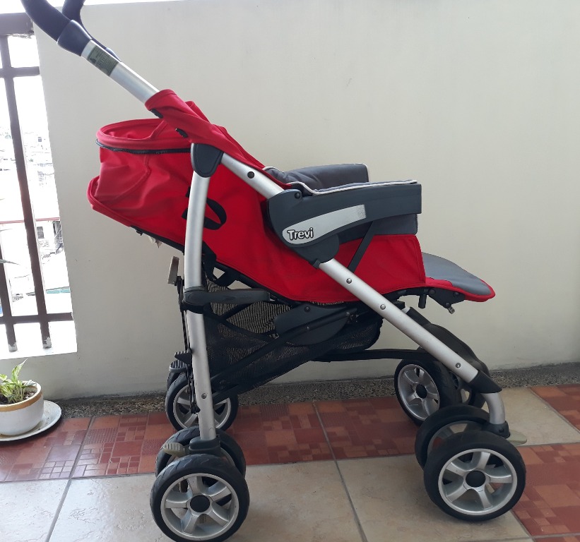 CHICCO Stroller Trevi Red Black with Food Drink Tray Good