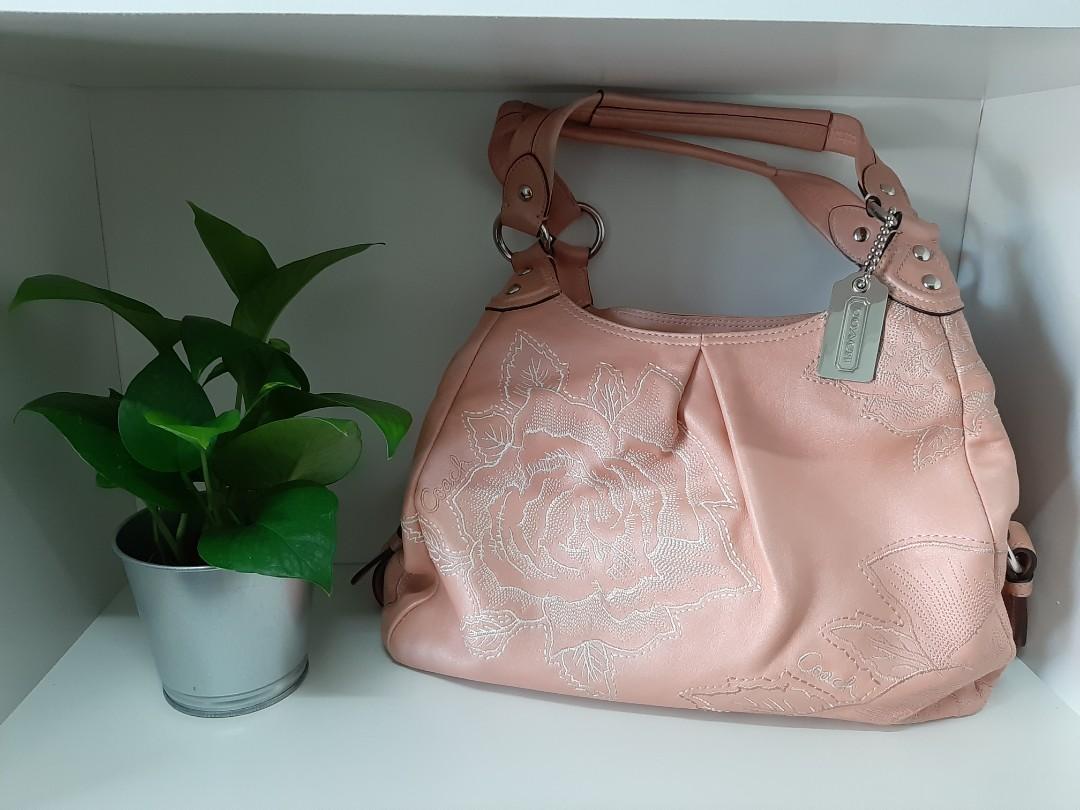 Coach purse pink outlet leather