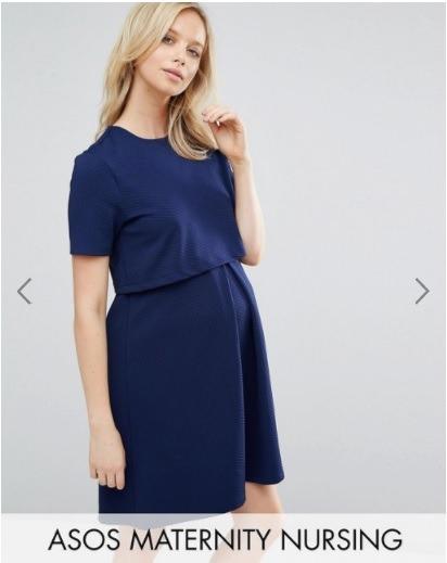 Comfy Excellent condition ASOS Blue Maternity breastfeeding dress