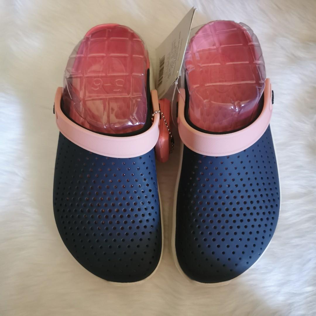Crocs literide Navy Pink, Women's Fashion, Footwear, Slippers and ...