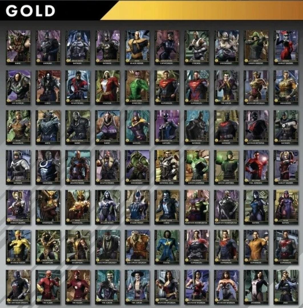 DC Injustice Gods Among Us Complete Full Set 10 Boss 10 Platinum Team 70  Gold 17 Silver 13 Bronze Cards, Hobbies & Toys, Toys & Games on Carousell