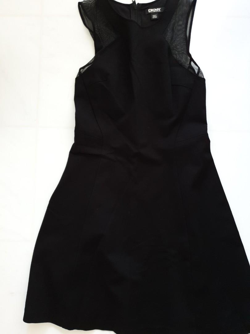dkny black sleeveless dress
