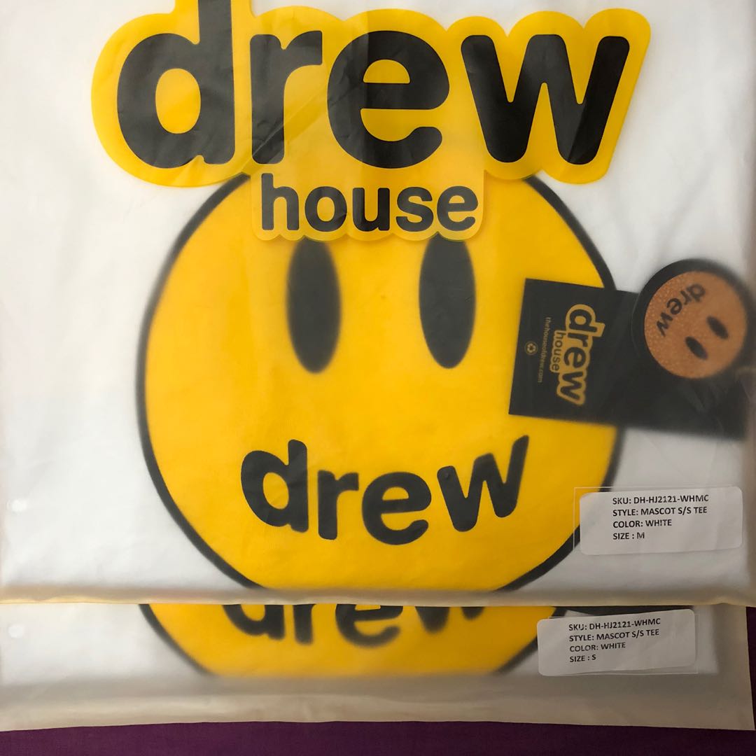 Drew House mascot ss tee - white S Size, 男裝, 上身及套裝, 衛衣 