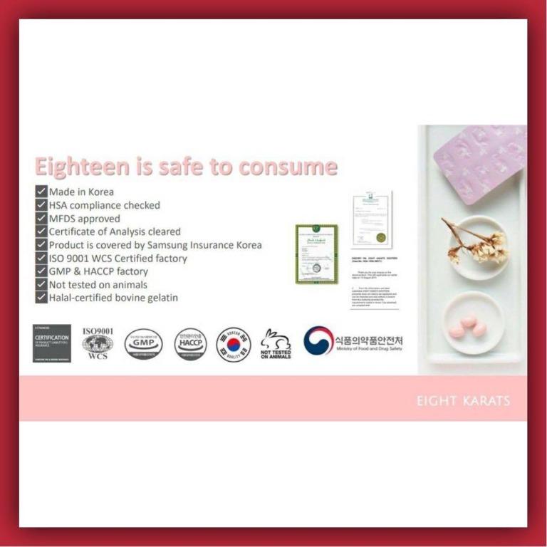 [AUTHENTIC] Eight Karats Eighteen Vitaskin Nutricosmetic Beauty