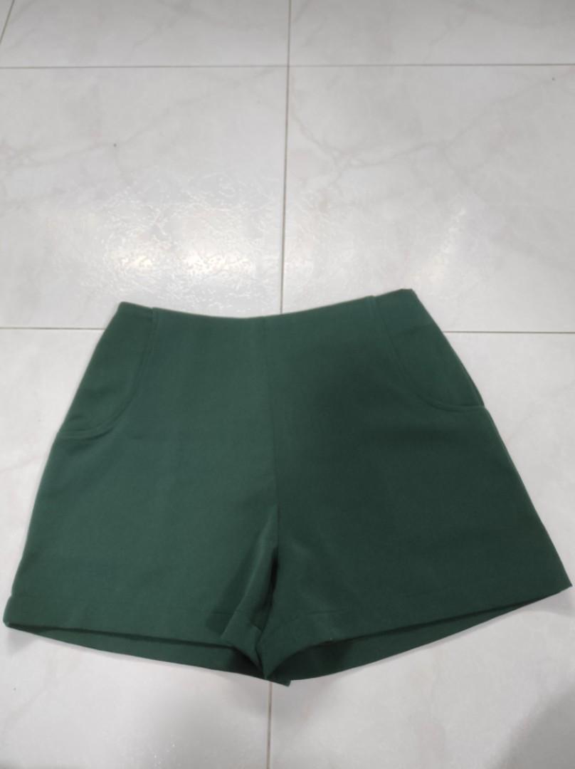 high waisted polyester shorts