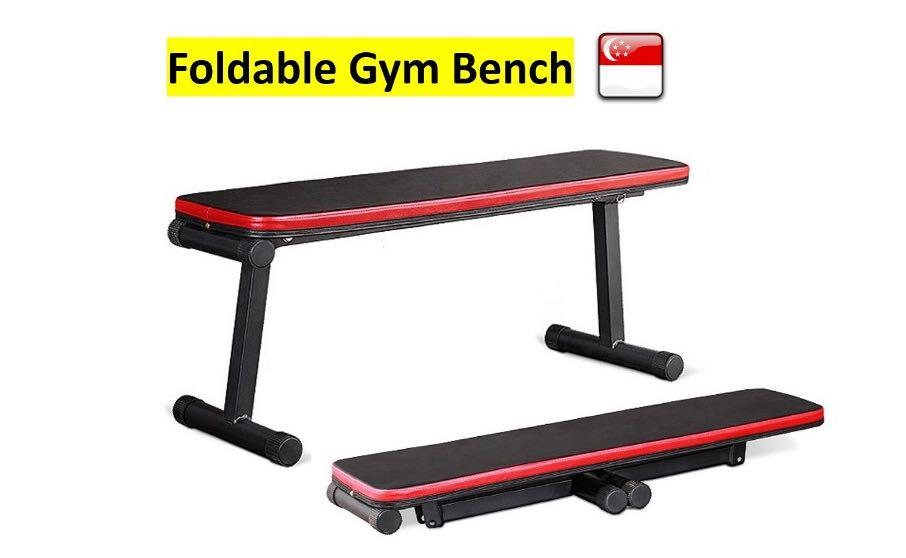 Foldable Flat Gym Bench Sports Equipment Exercise Fitness