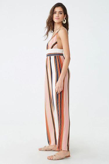 Striped cami jumpsuit forever 21 store