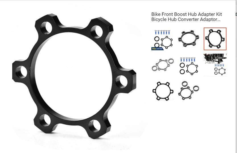 Front Boost Hub Adapter Kit from 100 x 15 mm to 110 x 15 mm, Sports
