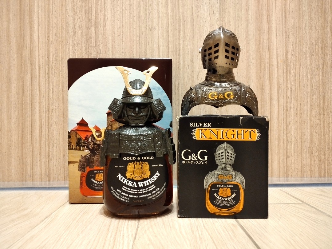 舊裝余市武士頭 西洋銀騎士頭g G威士忌 舊裝余市武士頭g G單一麥芽威士忌連西洋銀騎士頭nikka Gold Gold Single Malt Whisky