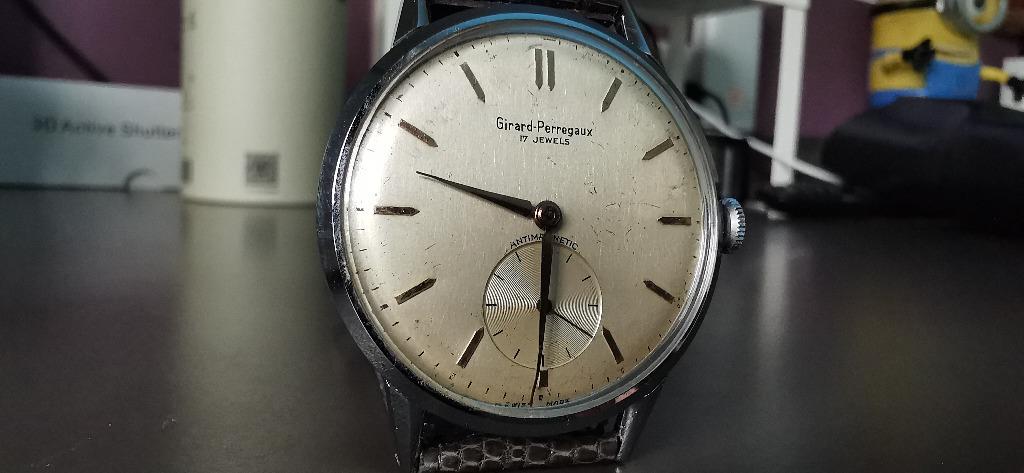 GIRARD PERREGAUX SUB SECOND VINTAGE 50 s RARE SS SWISS WATCH