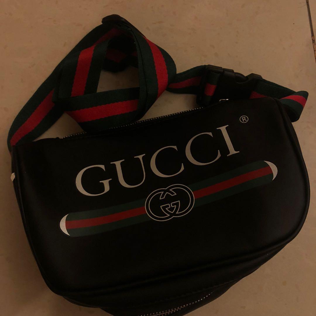 mens black gucci messenger bag