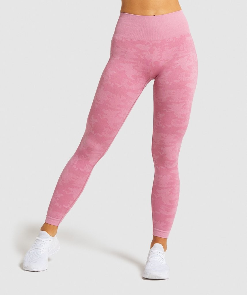 Gymshark pink camo seamless leggings, Women's Fashion, Activewear