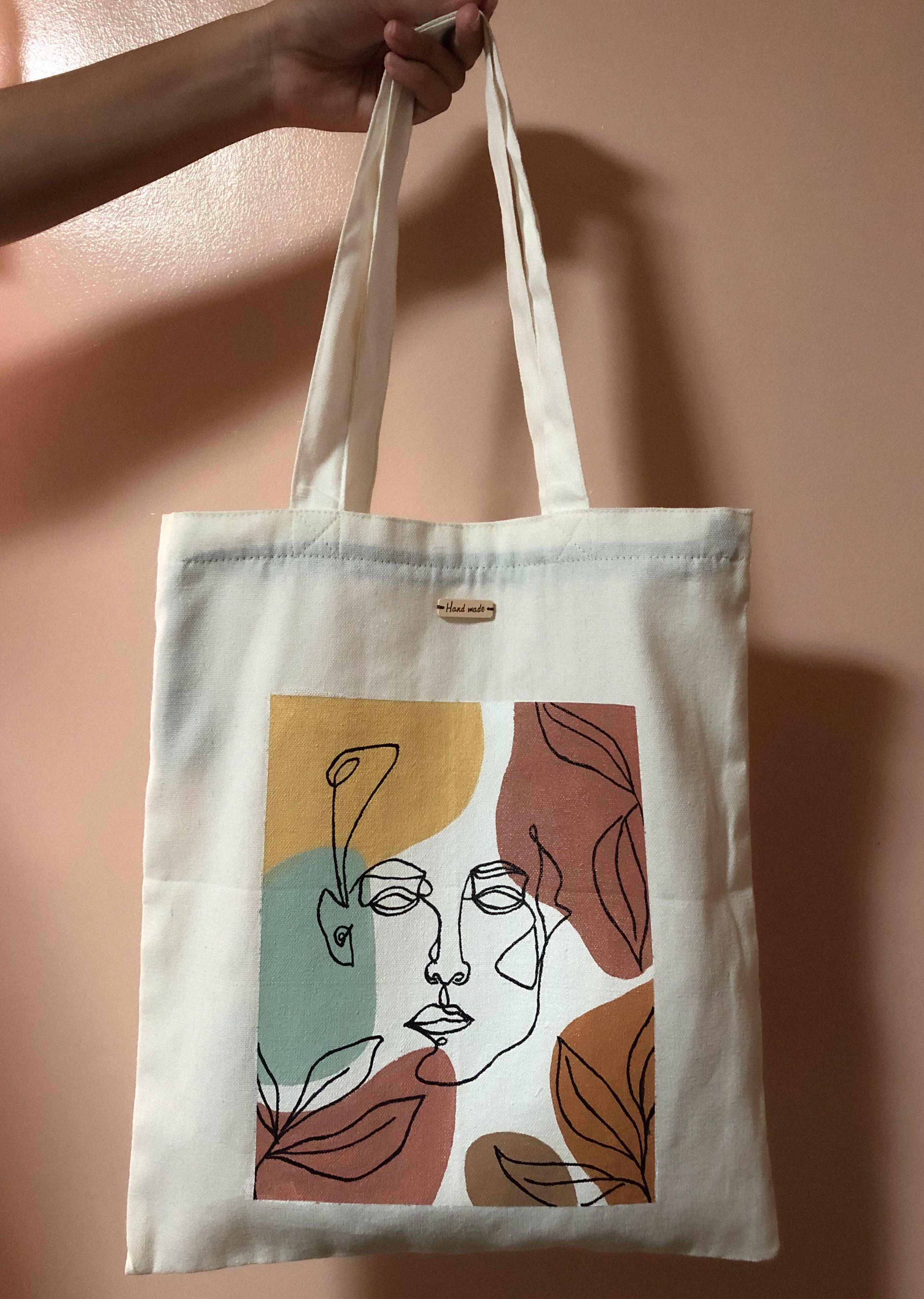 Hand painted tote katsa bag
