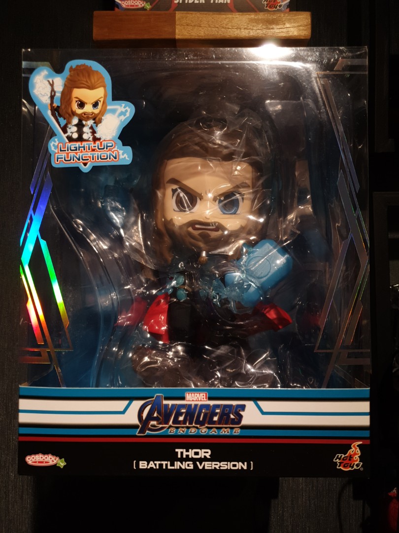 Hot Toys Avengers Endgame Thor Battling Version Large Sized 23cm Tall Led Light Up Function Cosbaby Misb Toys Games Bricks Figurines On Carousell
