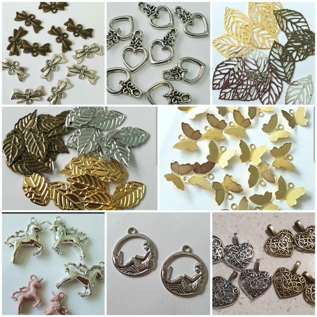 20PCS Golden Unicorn Charms Pendant Necklace Crafts Jewelry 14*12MM