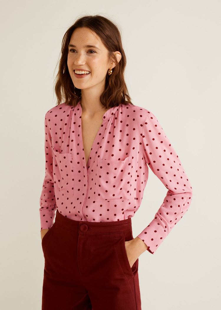 Pink polka sale dot blouse