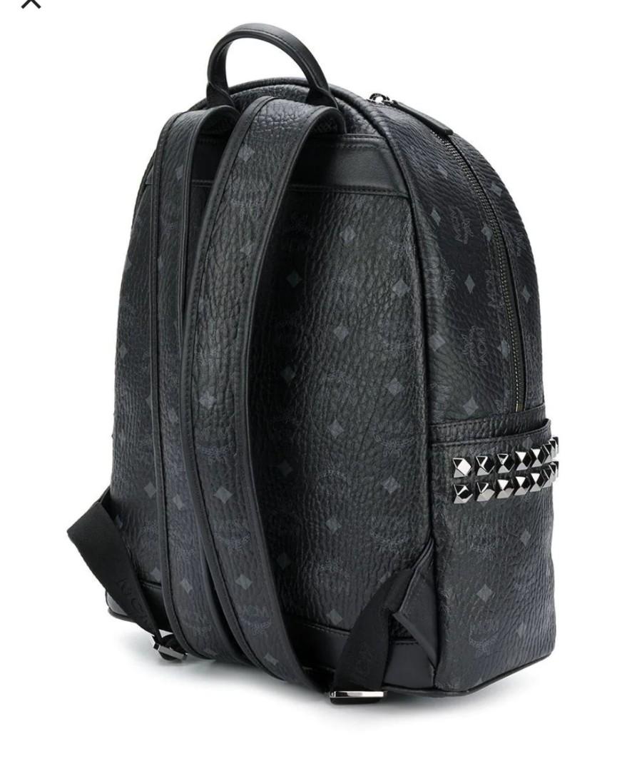 MCM logo print studded backpack Black Large Luxury Bags