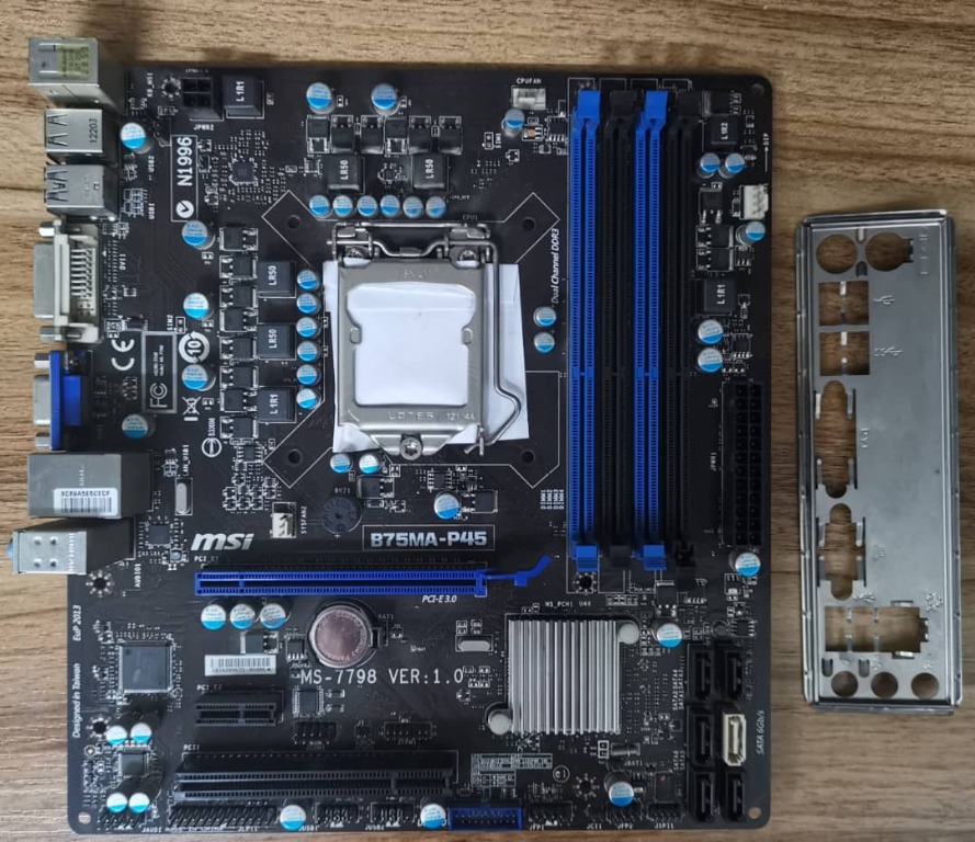 MSI B75MA P45 Motherboard Mainboard Backplate Heatsink fan