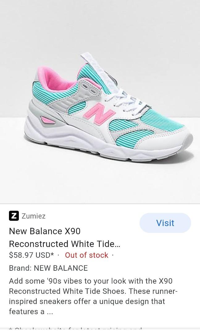 new balance x90 reconstructed white tide shoes