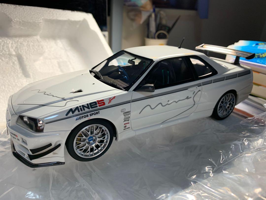Oho Nissan R34 Mines White 1 18 玩具 遊戲類 玩具 Carousell