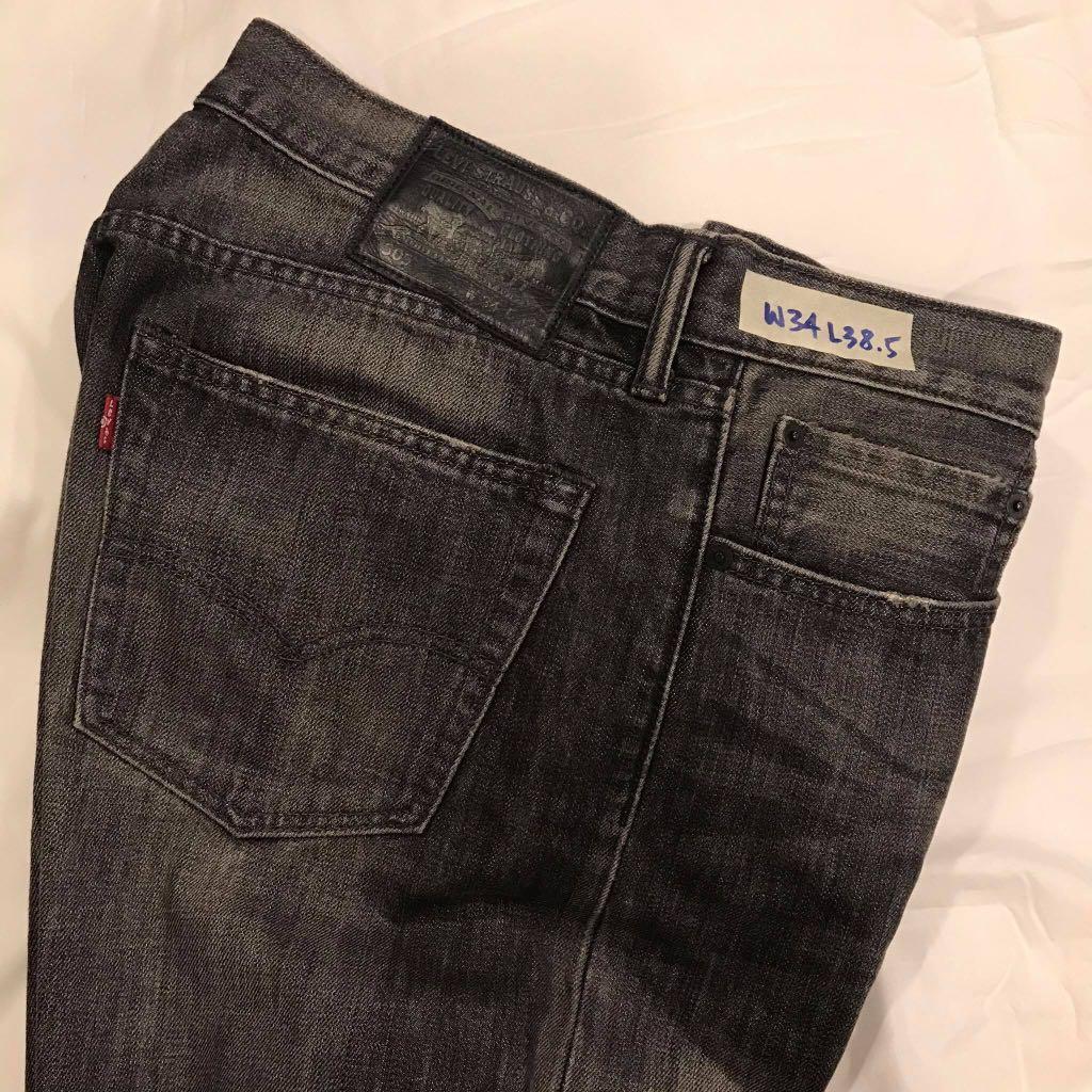 Original Levi's Red Tab 505 Black Jeans, Men's Fashion, Bottoms