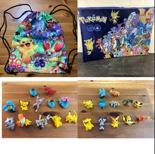 Pokémon figures 24 pieces # Pokemon string bag # Pokemon folder