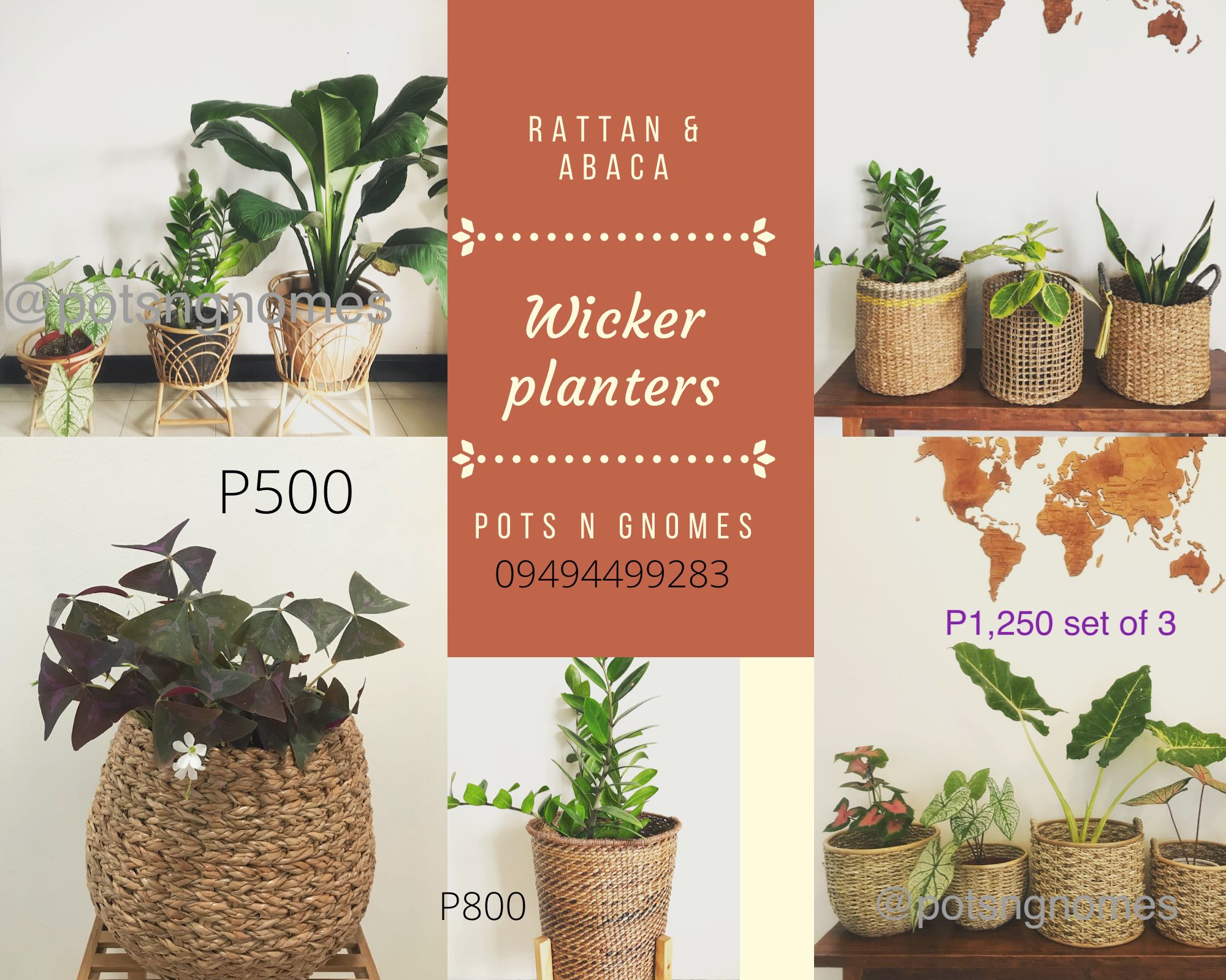 Rattan abaca Plant baskets, Furniture & Home Living, Gardening, Plants ...