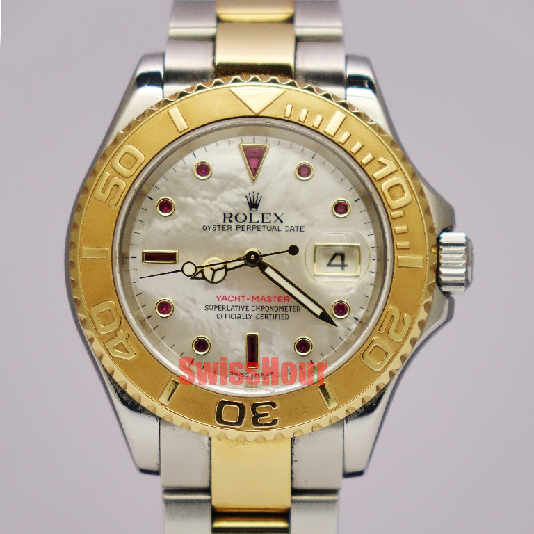 Rolex Yacht Master 16623 Mother Of Pearl Red Ruby Year 2007 Men s
