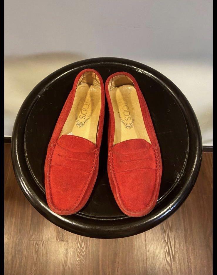 Tods Ladies Suede Loafers Driving Shoes 
