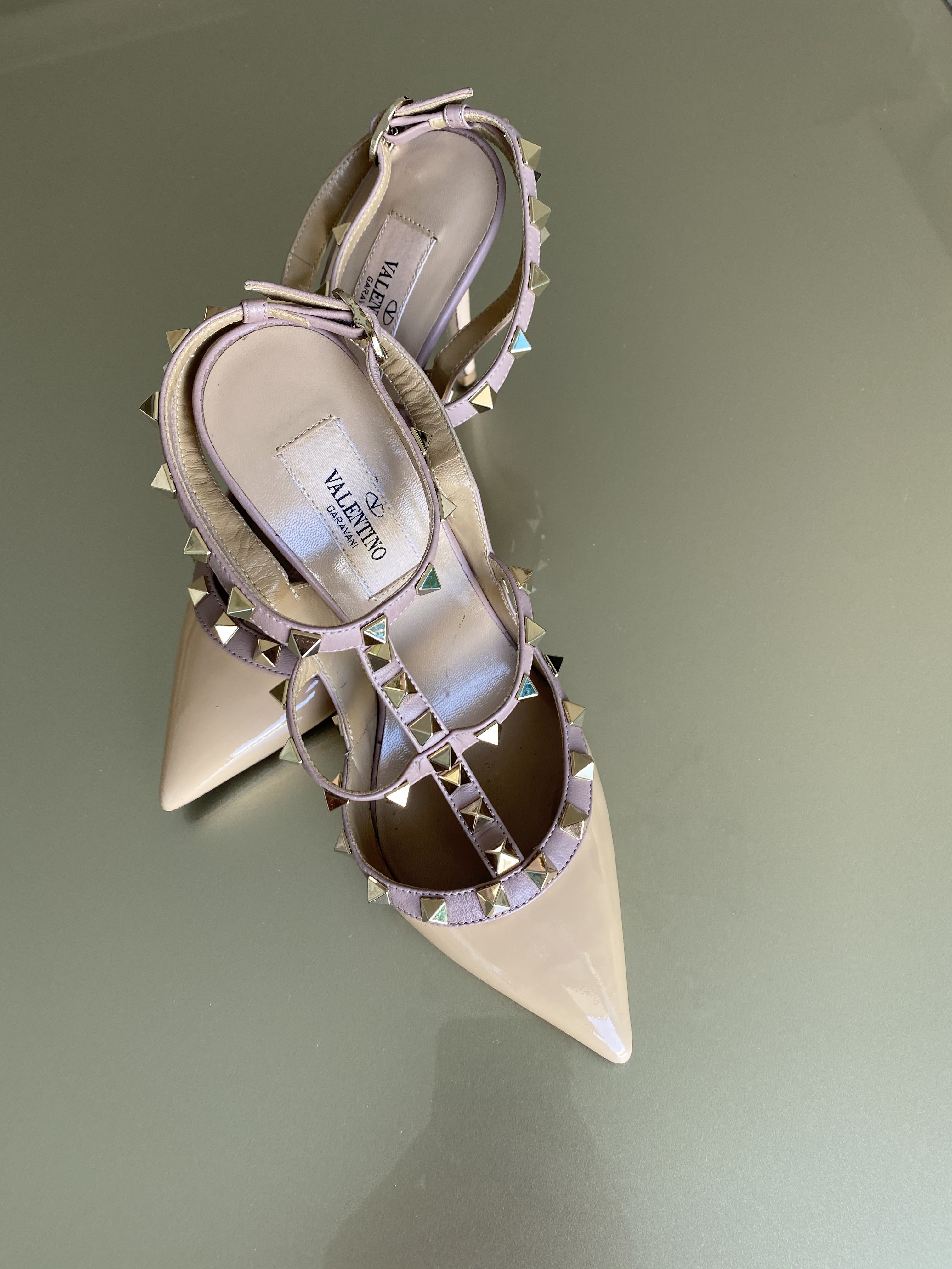 silver valentino rockstud heels