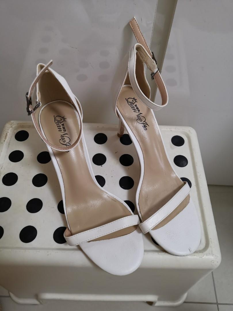 comfy white heels