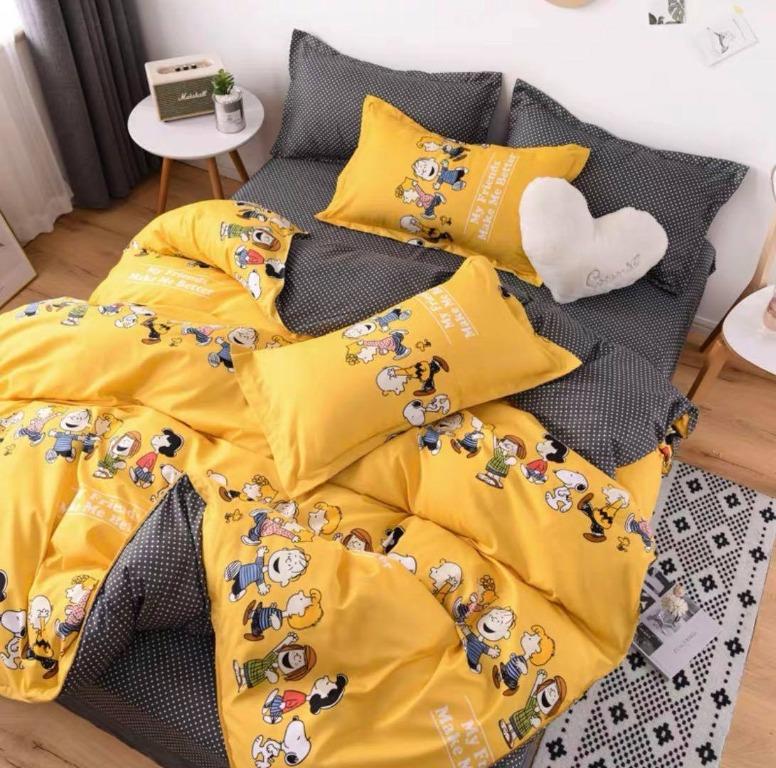 Yellow Beagle Snoopy Comforter Set Home Furniture Home Tools And Accessories On Carousell
