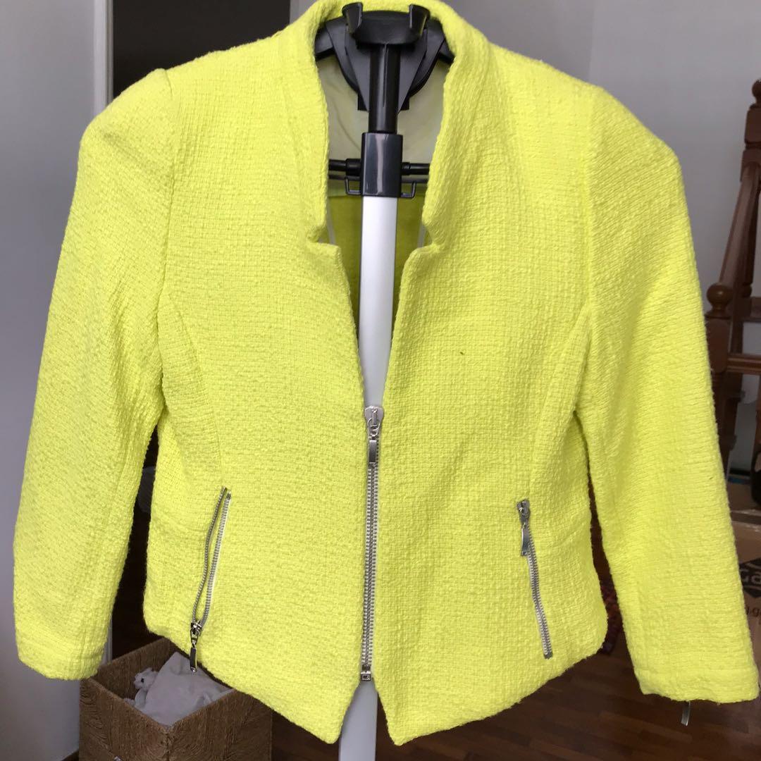 zara neon yellow jacket