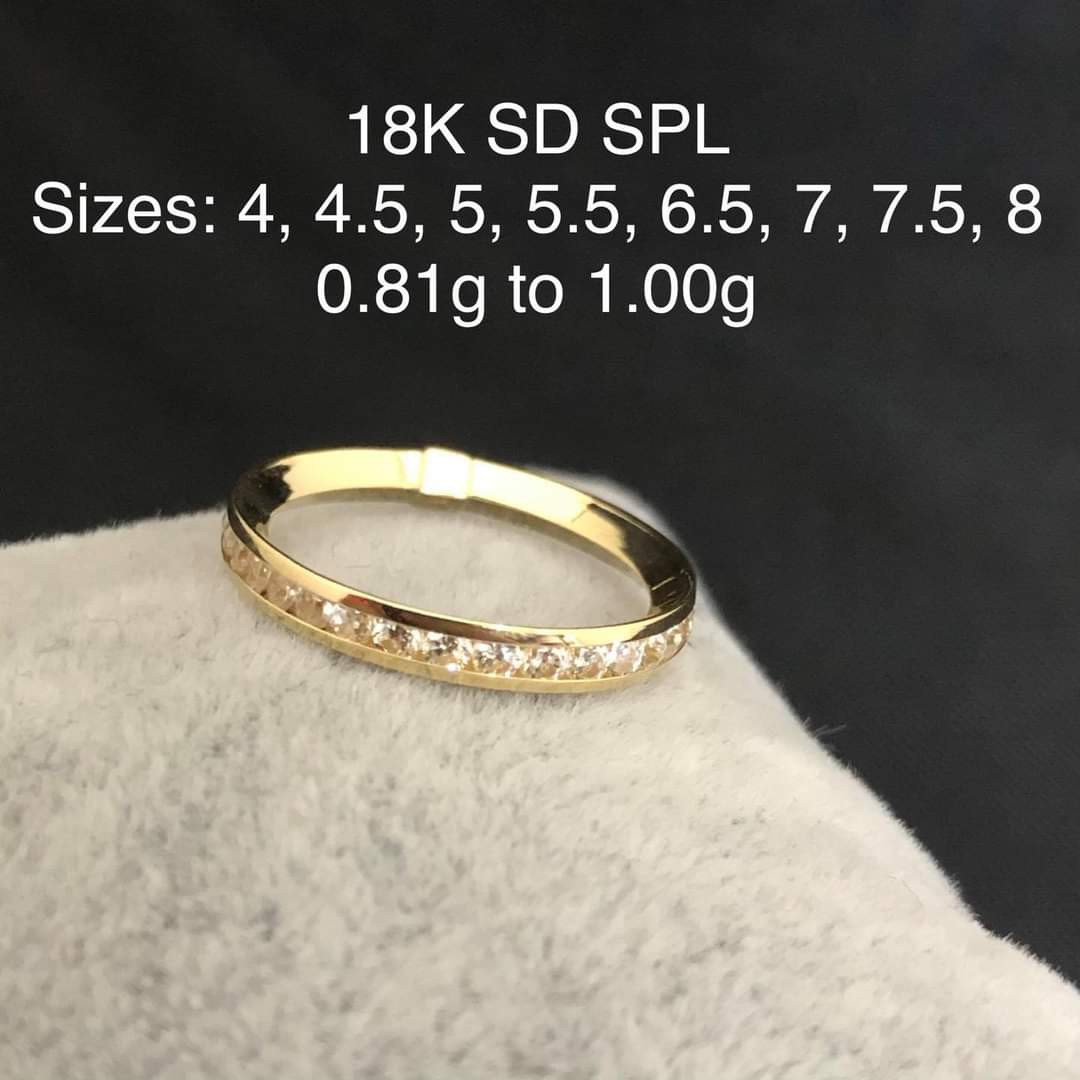 18K Saudi Gold Eternity & Engagement Ring with Russian Stone SPL, Women ...