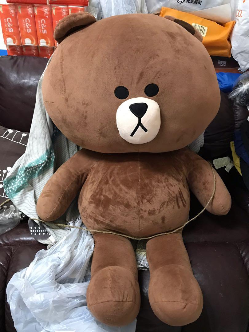 大減價巨型熊大公仔line Friends Brown Huge 興趣及遊戲 玩具 遊戲類 Carousell