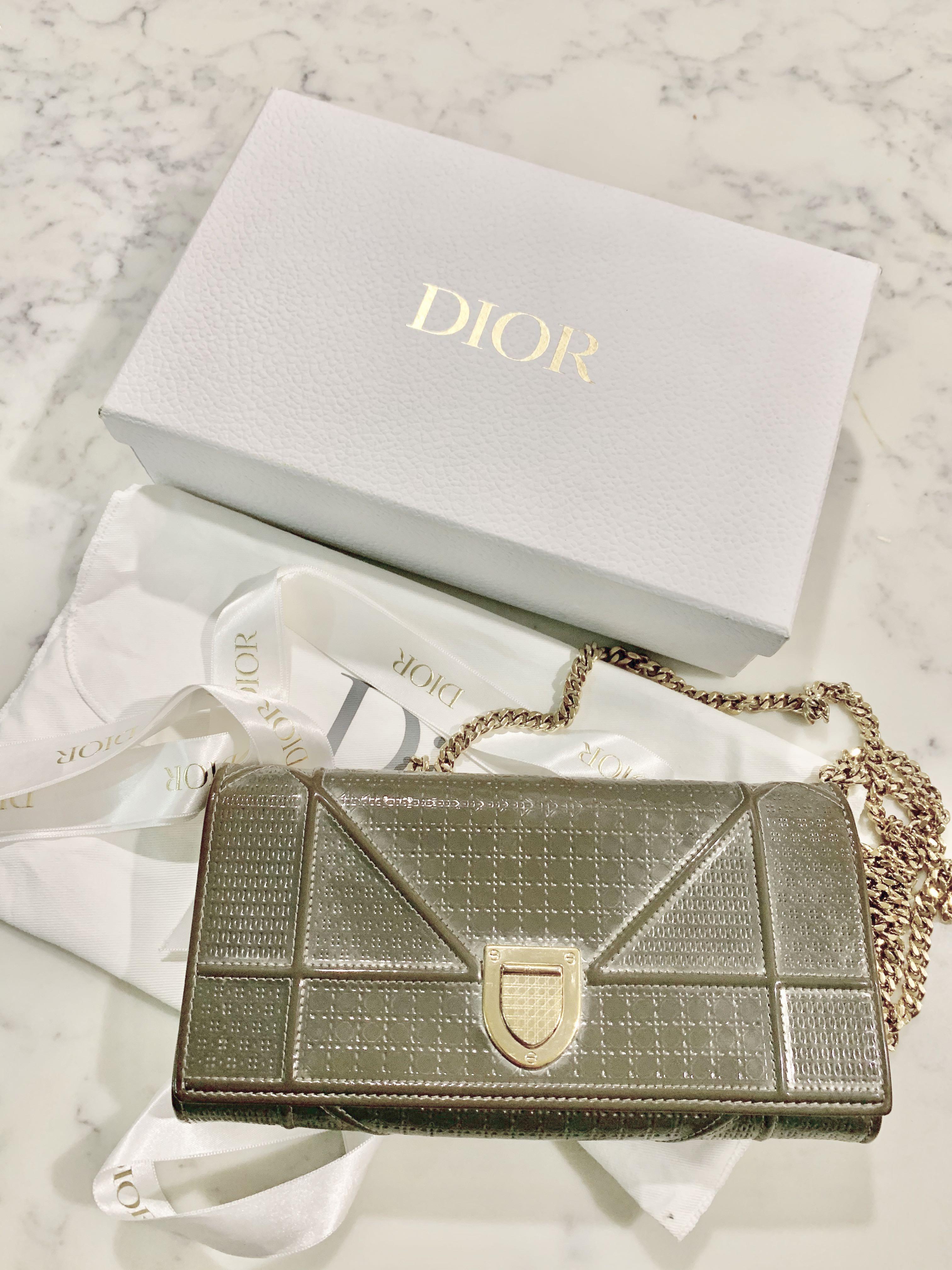 Dior Diorama Wallet On Chain Silver