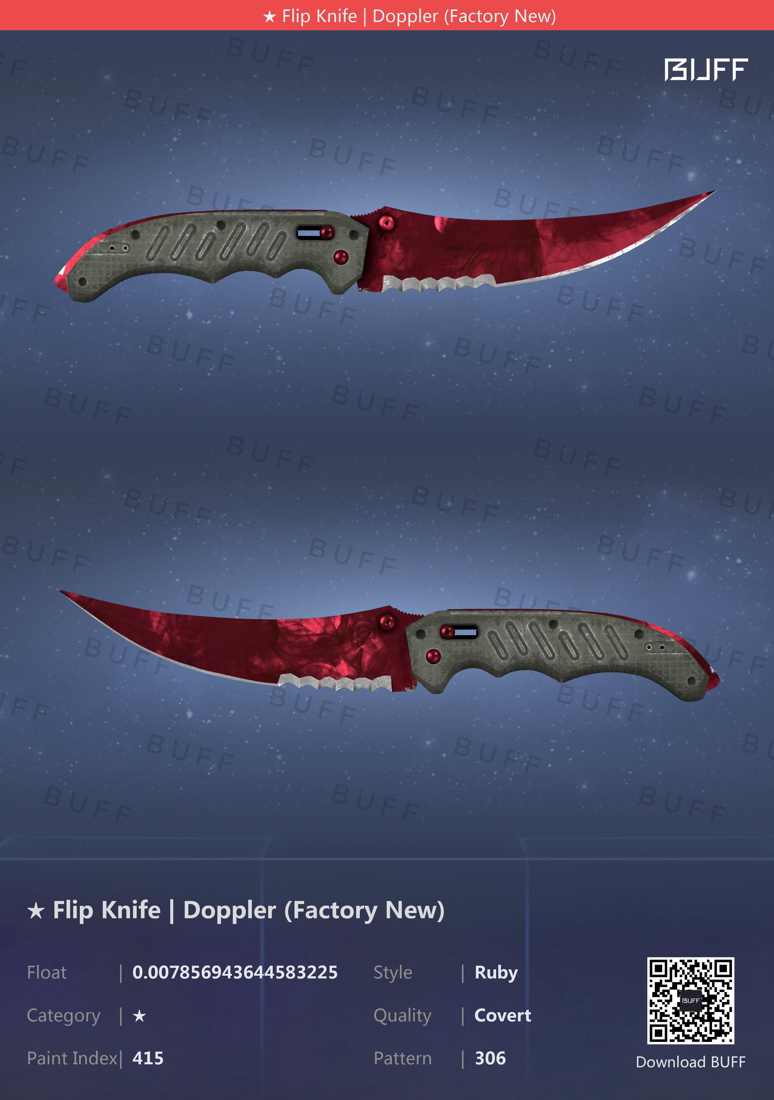 CSGO LOW FLOAT Flip knife Doppler Ruby 0.0078596 Float, Video Gaming