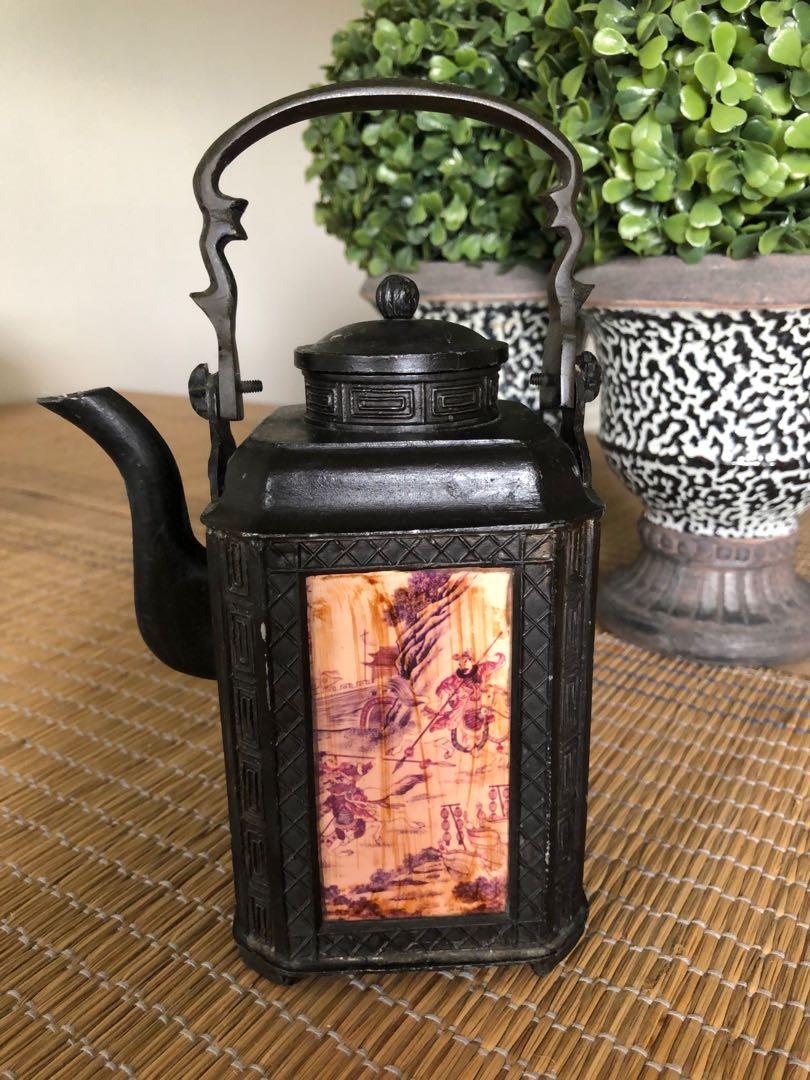 Antique chinese metal teapot, Furniture & Home Living, Home Decor