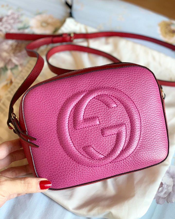 Authentic Gucci Disco Bicolor Hibiscus Red and Luxury, Bags & Wallets on Carousell